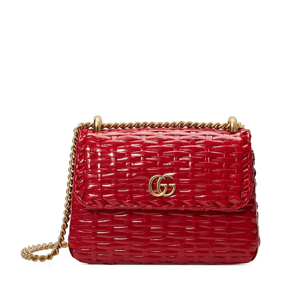 Gucci Glazed Wicker Mini Cestino Shoulder Bag
